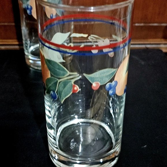 3) Corelle Abundance Drinking Glasses 14oz Tumblers Corning vintage fruit - Picture 7 of 9